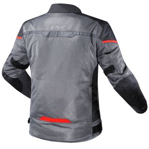 CHAQUETA LS2 RIVA BLACK DARK GREY RED