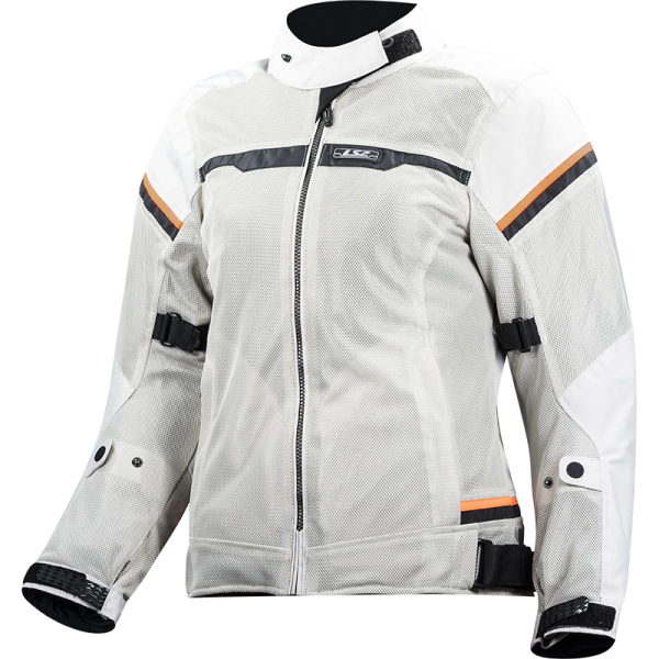 CHAQUETA LS2 RIVA LIGHT GREY HIS VIS ORANGE