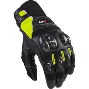GUANTES LS2 SPARK II LEATHER BLACK HI VIS YELLOW