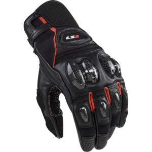 GUANTES LS2 SPARK II LEATHER BLACK RED