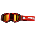LS2 AURA GOGGLE WITH IRIDIUM VISOR BLACK RED
