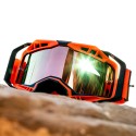 LS2 AURA GOGGLE WITH IRIDIUM VISOR BLACK RED