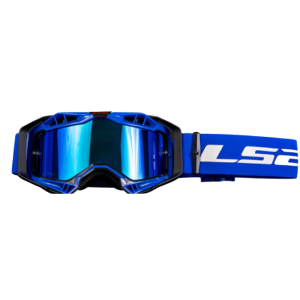 LS2 AURA GOGGLE WITH IRIDIUM VISOR BLACK BLUE