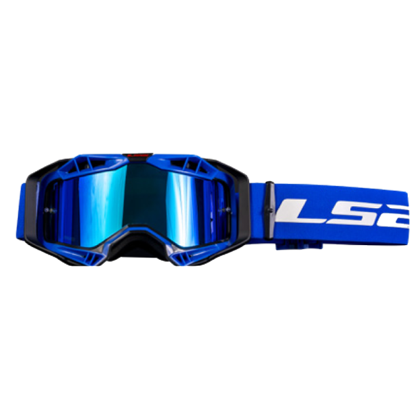 LS2 AURA GOGGLE WITH IRIDIUM VISOR BLACK BLUE