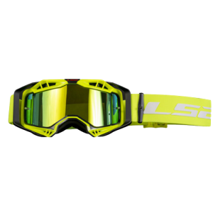 LS2 AURA GOGGLE WITH IRIDIUM VISOR BLACK YELLOW
