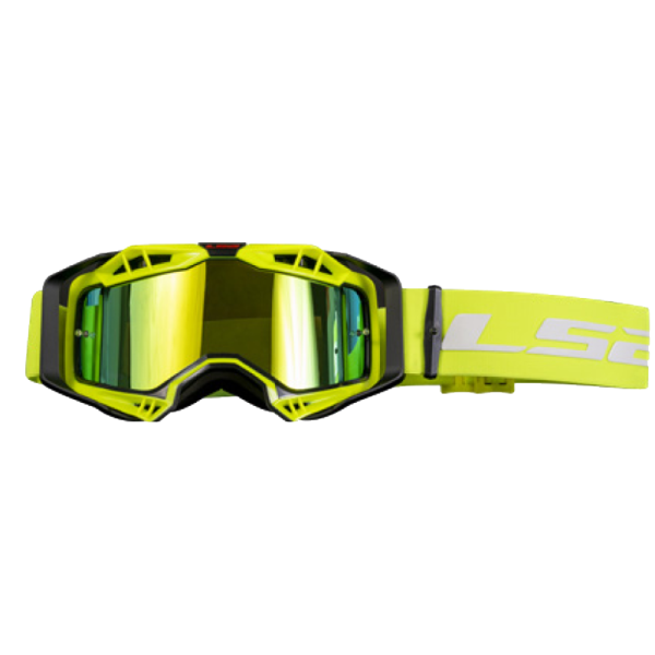 LS2 AURA GOGGLE WITH IRIDIUM VISOR BLACK YELLOW