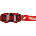 LS2 AURA ENDURO SERIES GOGGLE WITH CLEAR BLACK RED
