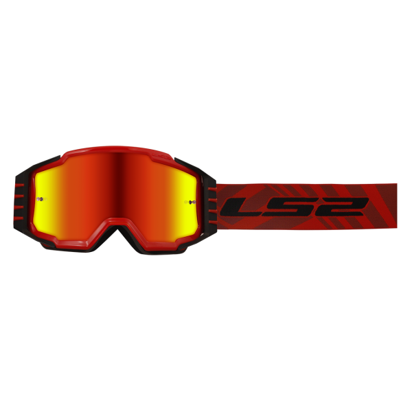 LS2 CHARGER PRO GOGGLE WITH IRIDIUM VISOR RED