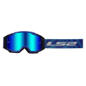 LS2 CHARGER PRO GOGGLE WITH IRIDIUM VISOR BLUE