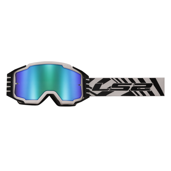 LS2 CHARGER PRO GOGGLE WITH IRIDIUM VISOR WHITE