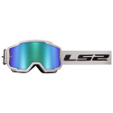 LS2 CHARGER GOGGLE WHITE WITH IRID.VISOR HI VIS GREEN