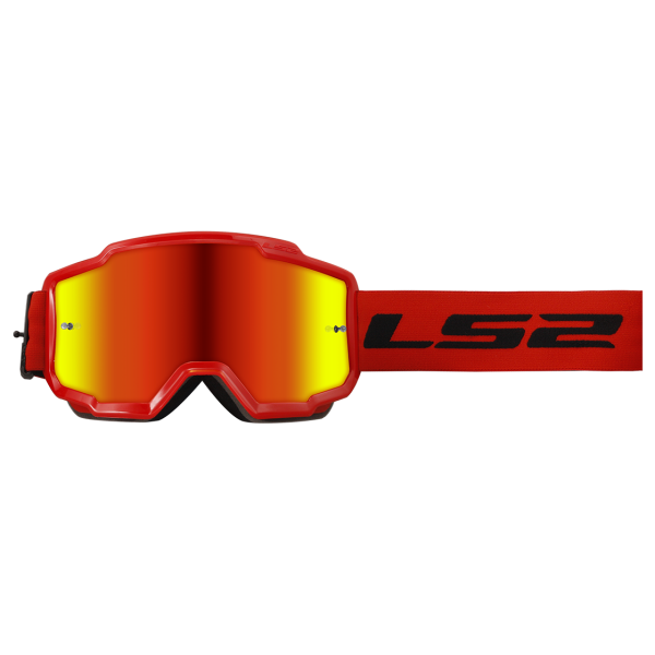 LS2 CHARGER GOGGLE WITH IRIDIUM VISOR RED