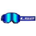LS2 CHARGER GOGGLE WITH IRIDIUM VISOR BLUE