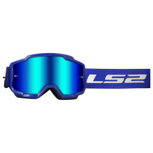 LS2 CHARGER GOGGLE WITH IRIDIUM VISOR BLUE