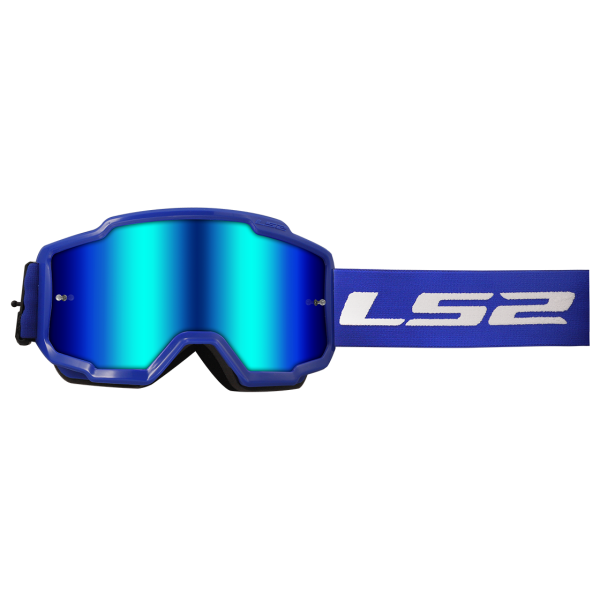 LS2 CHARGER GOGGLE WITH IRIDIUM VISOR BLUE