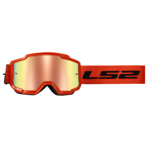 LS2 CHARGER GOGGLE WITH IRIDIUM VISOR HI VIS ORANGE