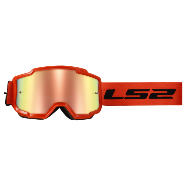 LS2 CHARGER GOGGLE WITH IRIDIUM VISOR HI VIS ORANGE