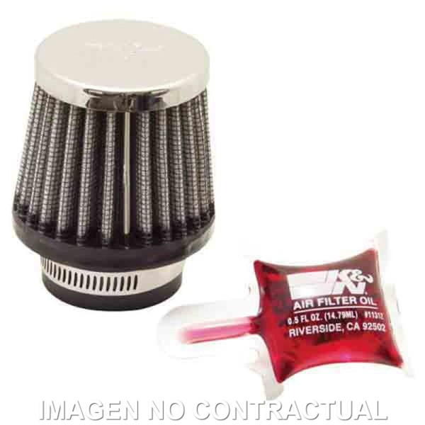 Filtro Potencia K&N Cónico Tapa Cromada D. 35 mm