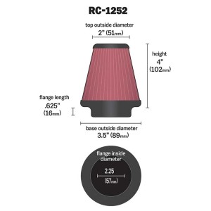 Filtro de potencia K&N UNIVERSAL D. 57 MM