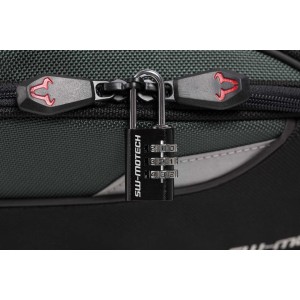 Cerradura de cremallera para moto Negro. Con cerradura de combinación.