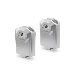 Elevador de manillar Ø 22 mm H-50 mm. Plateado.