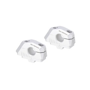 Acercador de manillar variable para Ø22 H-25mm. Colocación 5/10/15/20/25/30 mm. Plateado.