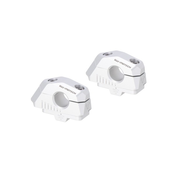 Acercador de manillar variable para Ø22 H-25mm. Colocación 5/10/15/20/25/30 mm. Plateado.