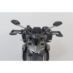 Protectores de maneta con deflector de aire Negro. Ducati Streetfighter V2, Triumph Daytona.