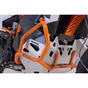 Protecciones laterales de motor Naranja. KTM 790 Adv/R (19-21), 890 Adv/R (20-22).