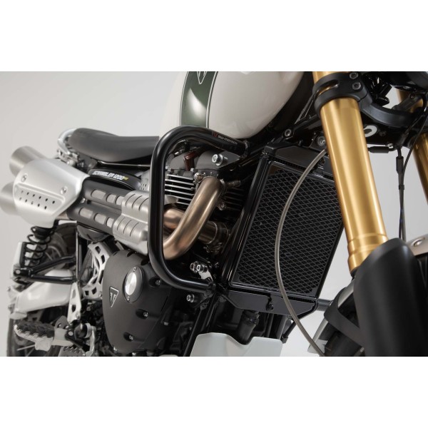Protecciones laterales de motor Negro. Triumph Scrambler 1200 XC / XE (18-20).