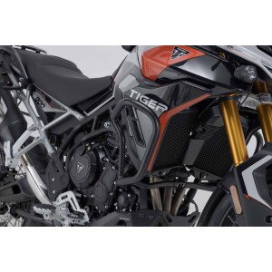 Protecciones laterales de motor Negro. Modelos Triumph Tiger 900, Tiger 850 Sp.