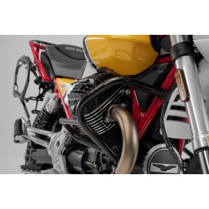Protecciones laterales de motor Negro. Moto Guzzi V85 TT/Travel/Strada (19-).
