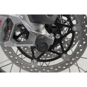 Kit de topes anticaidas para el eje trasero Negro. Modelos Suzuki, Honda, Triumph.