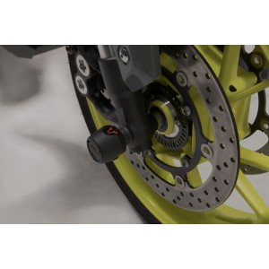 Kit de topes anticaidas para el eje delantero Negro. MT-09 / Tracer 900 / YZF-R7, Aprilia.