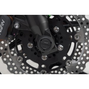 Kit de topes anticaidas para el eje delantero Negro. Kawasaki Versys 650 (07-09) / (14-).