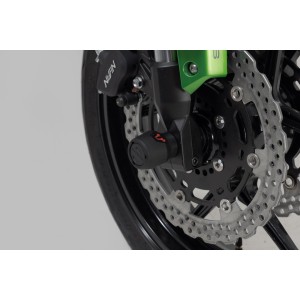 Kit de topes anticaidas para el eje delantero Negro. Kawasaki Versys 650 (07-09) / (14-).
