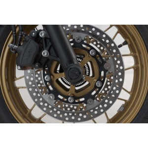 Kit de topes anticaidas para el eje delantero Negro. Kawasaki Z650, Ninja 650, Ninja 7 Hybrid.