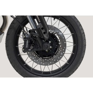 Kit de topes anticaídas para el eje delantero Negro. Moto Guzzi V85 TT (21-23).
