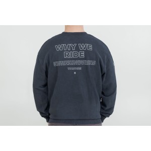 Cuello redondo – Riders Line Gris oscuro. Optic Wash. Unisex. Talla XXL.