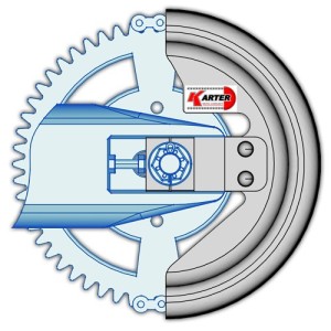 Triumph Daytona 675/675 R de 2013 a 2016 - Protector de cadena Carbono brillo