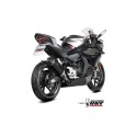 Mivv Slip-On AK-1 Black con tapa de carbono CF Moto 450SR 2023-24