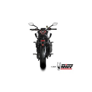 Mivv Slip-On AK-1 Black con tapa de carbono CF Moto 450NK 2022-25