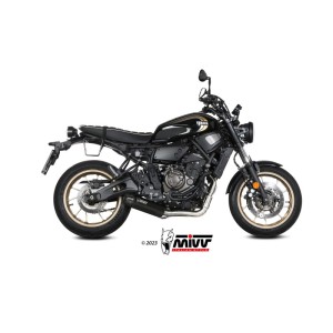 Mivv Full system 2x1 HR-1 Black con tapa en carbono larga YAMAHA XSR 700 2021-24