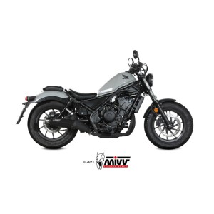 Mivv Slip-On HR-1 Black con tapa en carbono larga Honda CMX 500 Rebel 2022-24