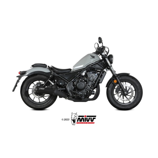 Mivv Slip-On HR-1 Black con tapa en carbono Honda CMX 500 Rebel 2022-24