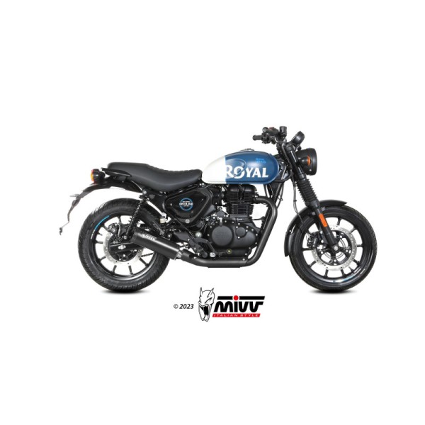 Mivv Slip-On HR-1 Black con tapa en carbono Royal Enfield HNTR 350 2022-24