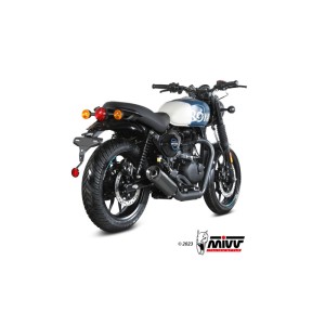 Mivv Slip-On HR-1 Black con tapa en carbono Royal Enfield HNTR 350 2022-24