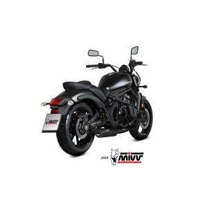 MIVV FULL SYSTEM 2x1 HR-1 BLACK CON TAPA DE CARBONO KAWASAKI VULCAN S 2017-23