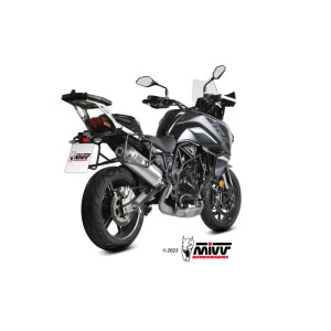 Mivv Slip-On Oval St. Steel con tapa carbono Benelli TRK 702 / X 2023-25