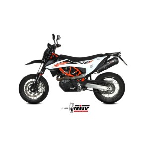 Mivv Slip-On Oval Black con tapa carbono KTM 690 SMC R 2020-24